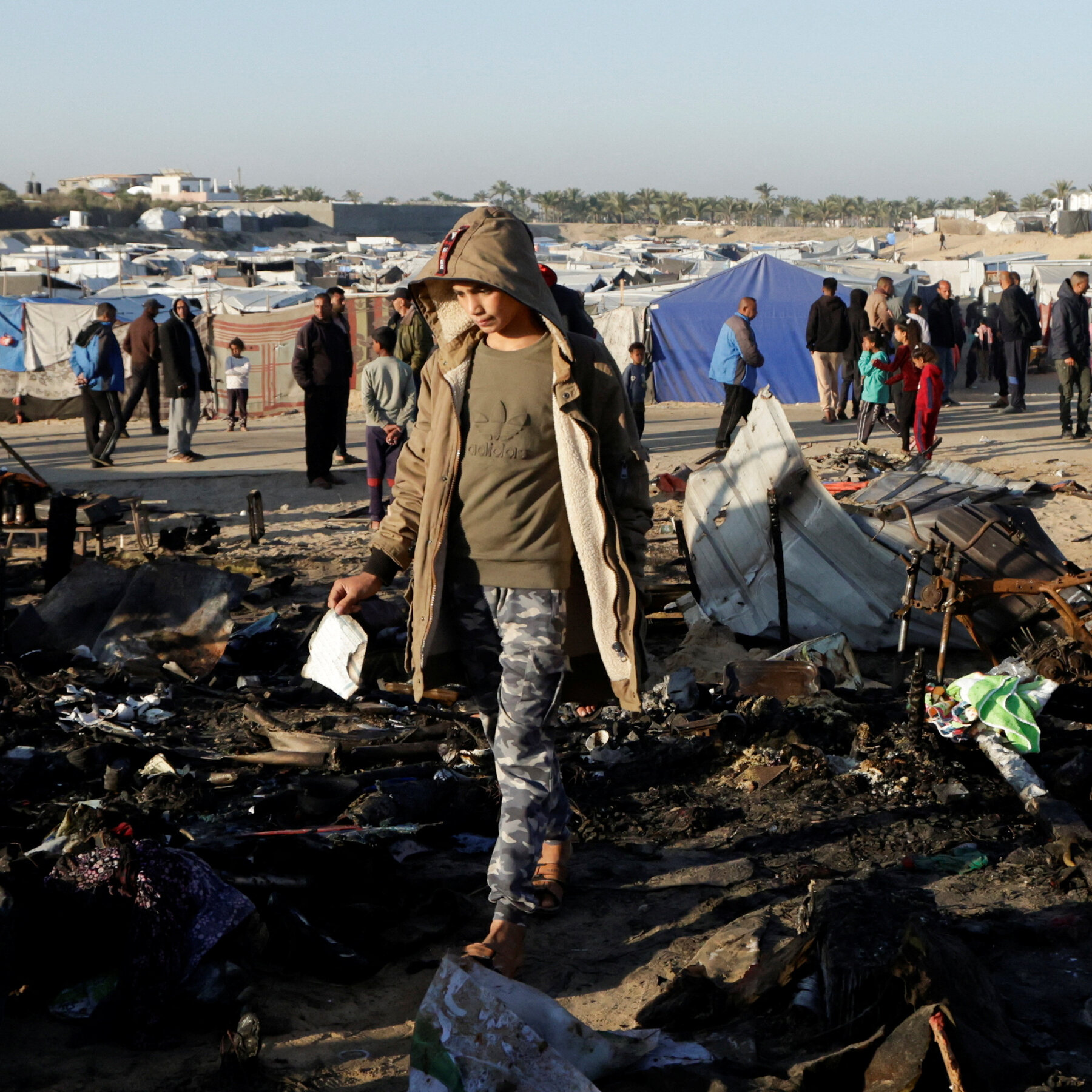 Israel Strikes Area With Tent Camps for Displaced Gazans