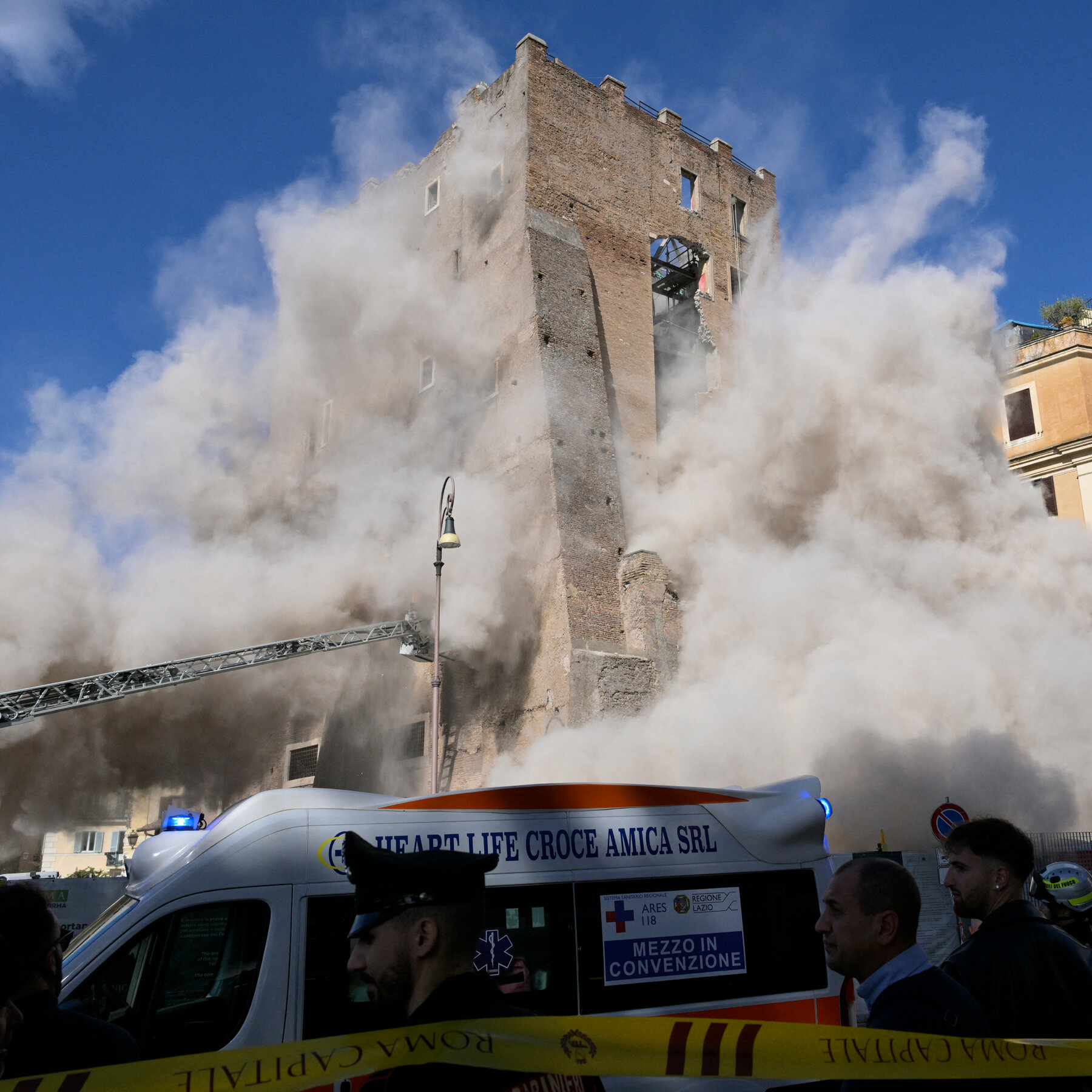 Torre dei Conti Partially Collapses in Rome, Trapping Worker Under Rubble