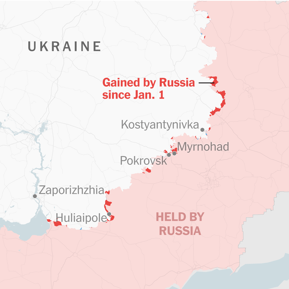 Russia Nears Capture of Key Ukrainian Towns After Year of Grinding Assaults