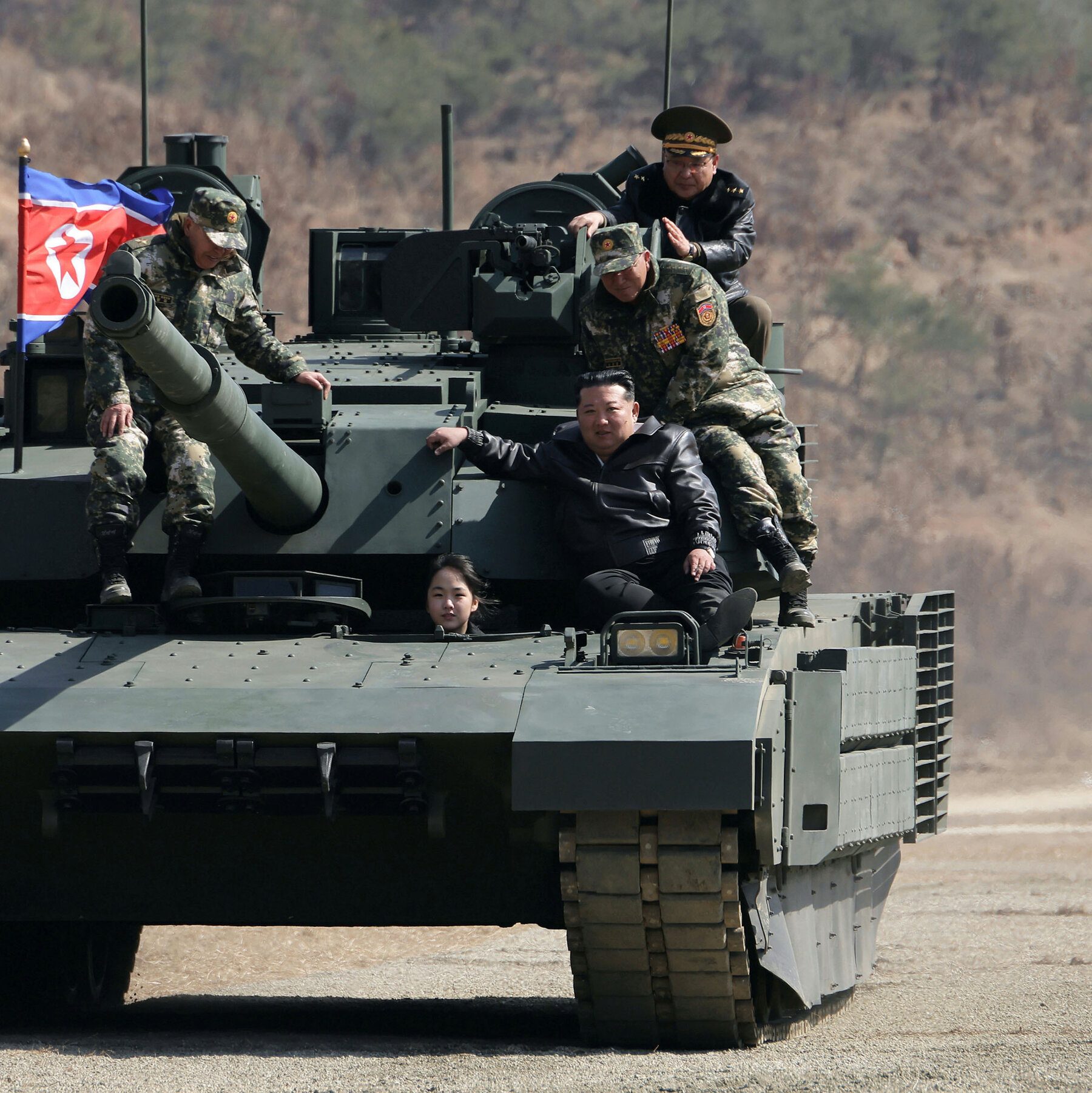 Kim Jong-un’s Daughter Drives a Tank as Talk Accelerates Around North Korea Succession